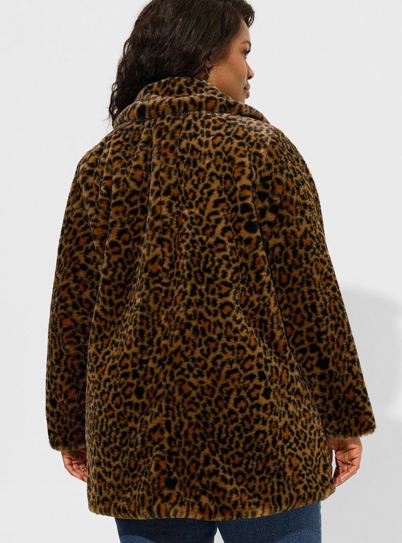 Longline on sale leopard coat