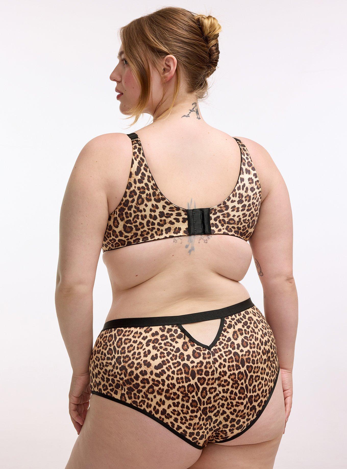Shine Microfiber Mid-Rise Cheeky Panty, FIFTIES LEOPARD SMALL NEUTRAL, alternate