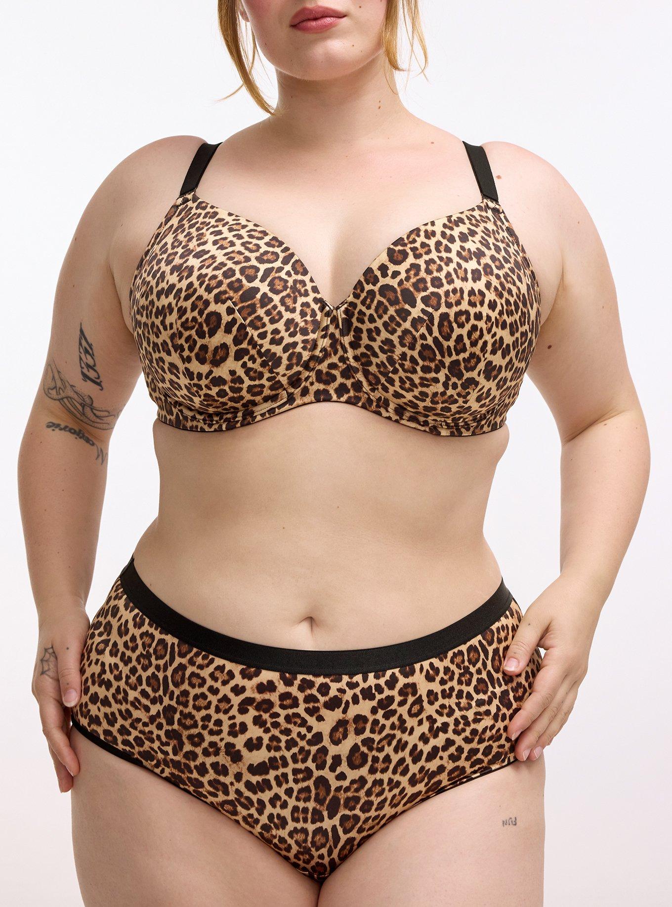 Shine Microfiber Mid-Rise Cheeky Panty, FIFTIES LEOPARD SMALL NEUTRAL, alternate