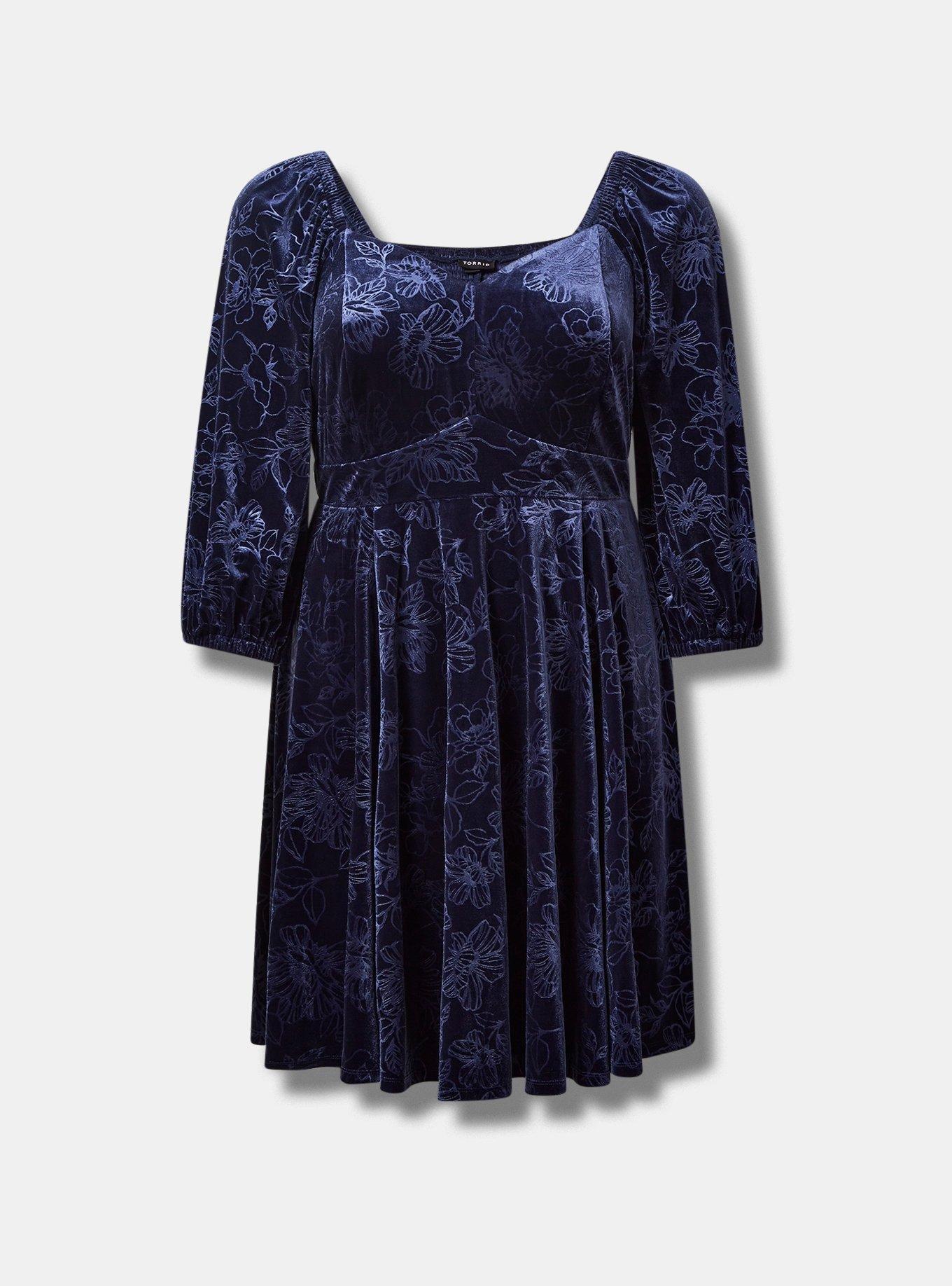 Torrid blue hotsell velvet dress