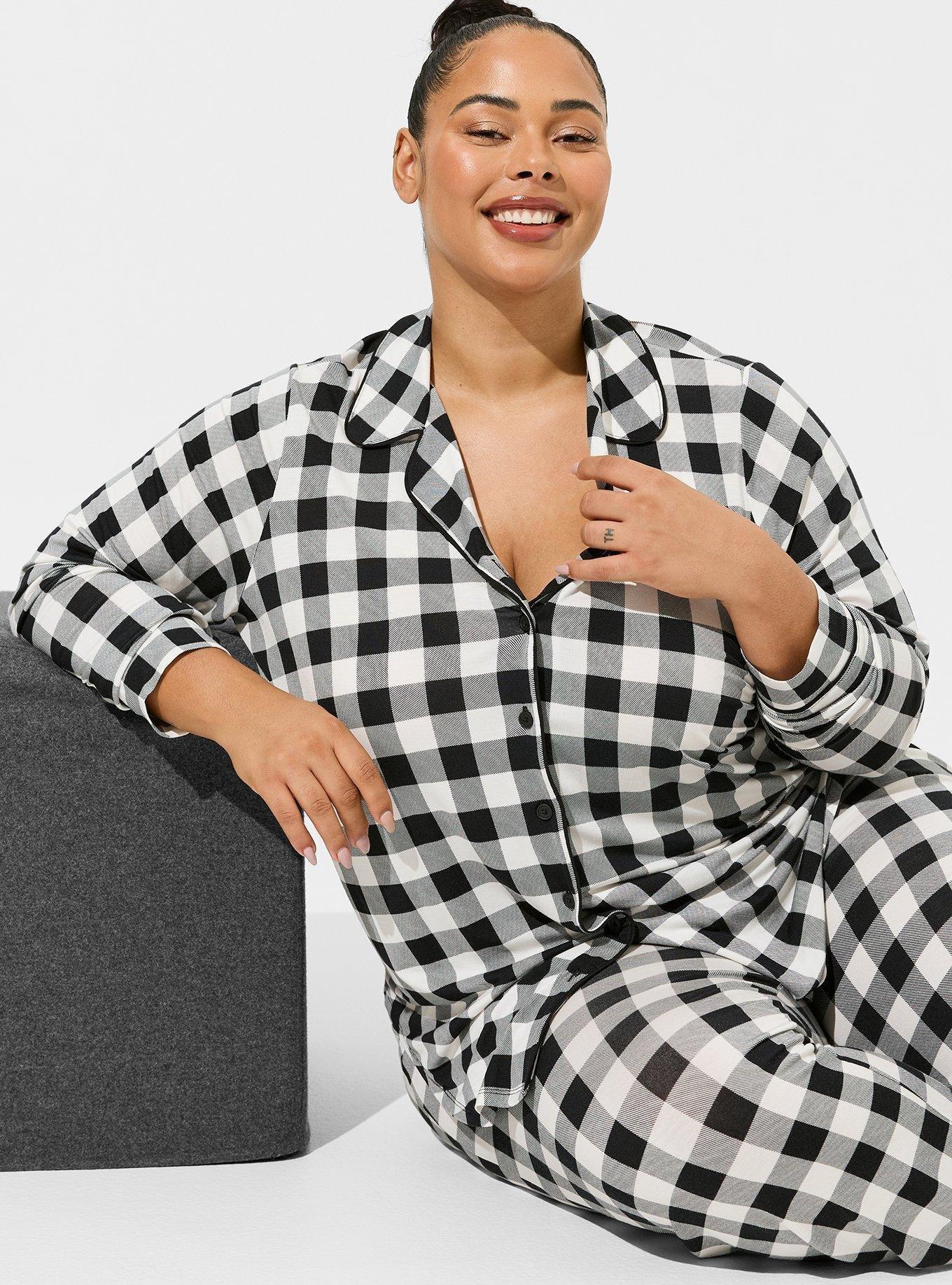 Plus Size - Super Soft Bamboo Jersey Button Up Sleep Shirt - Torrid