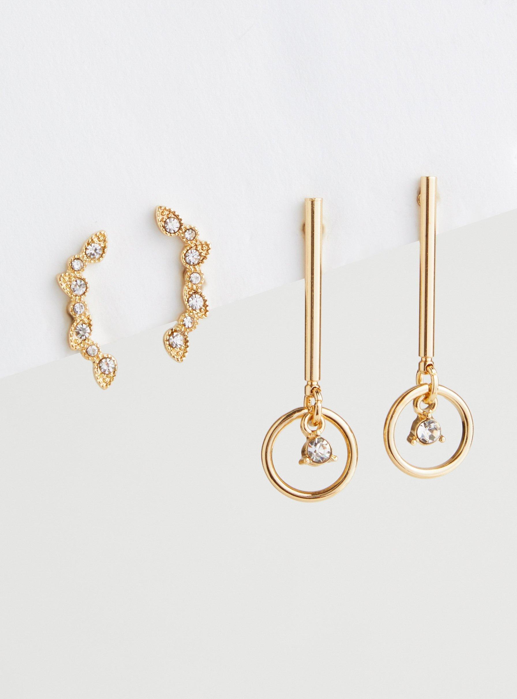 Delicate Pave Stone Earring Set