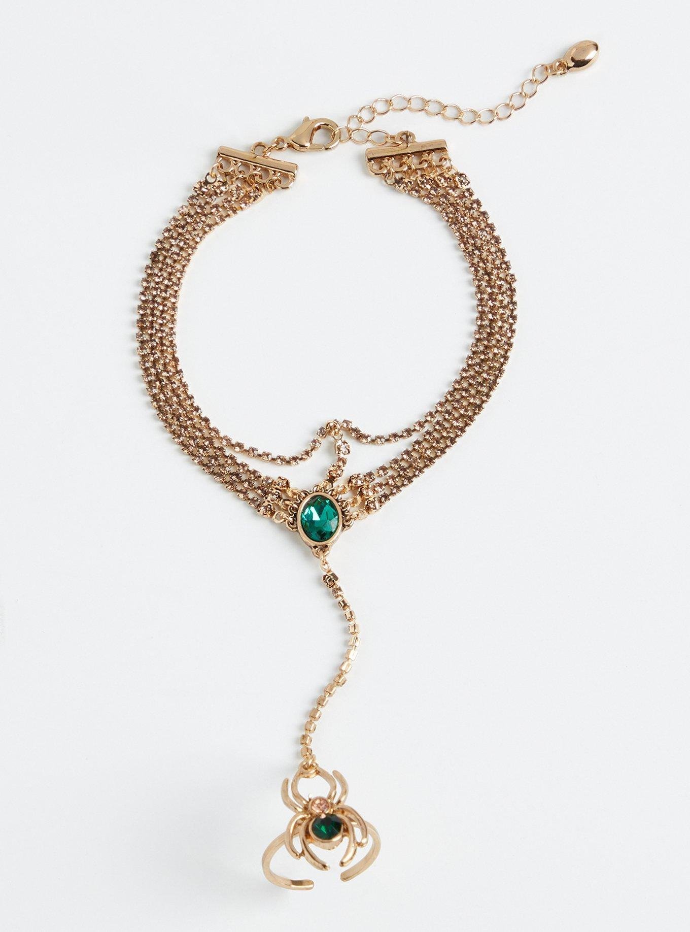 Plus Size - Bejeweled Spider Hand Chain - Torrid