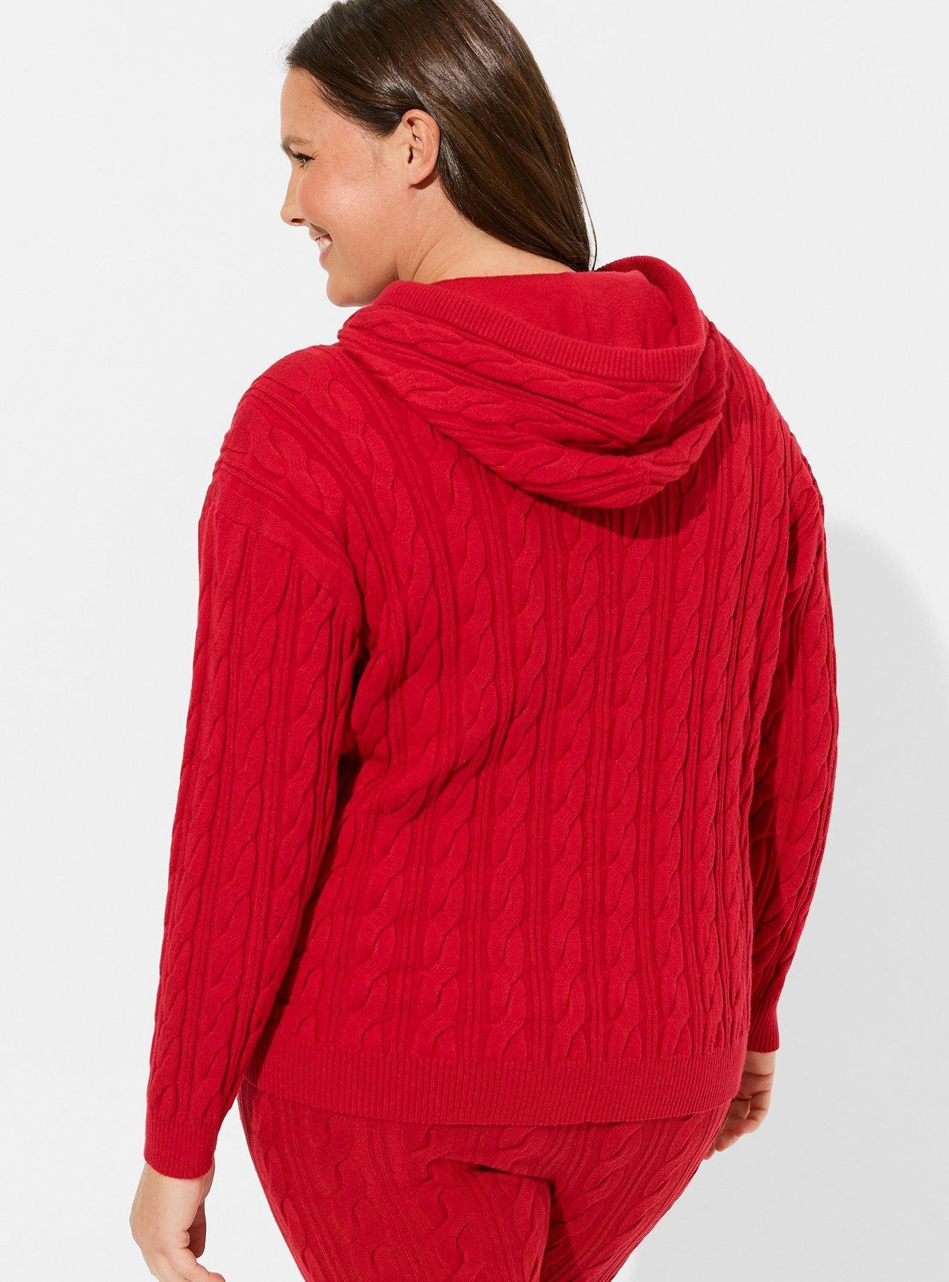 Plus Size - Cable Knit Lounge Hoodie - Torrid