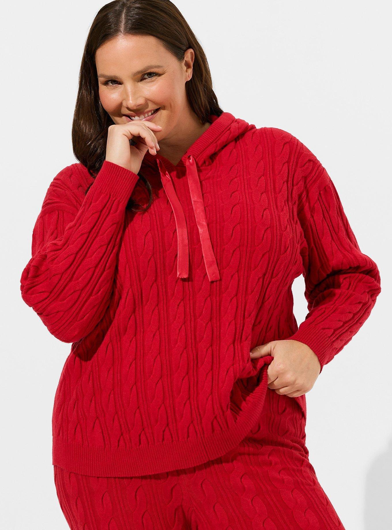 Red Womens Plus Size Knit Jumper