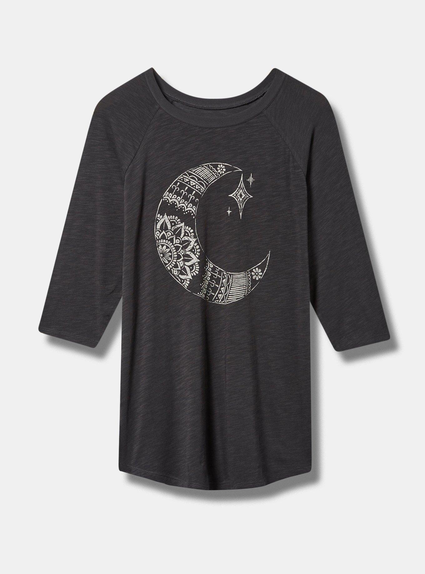 Moon Classic Fit Super Soft Slub Elbow Sleeve Raglan Tee, PHANTOM, hi-res
