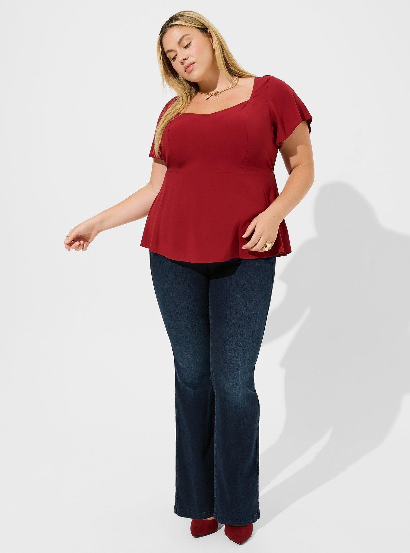 Challis Peplum Sweetheart Top