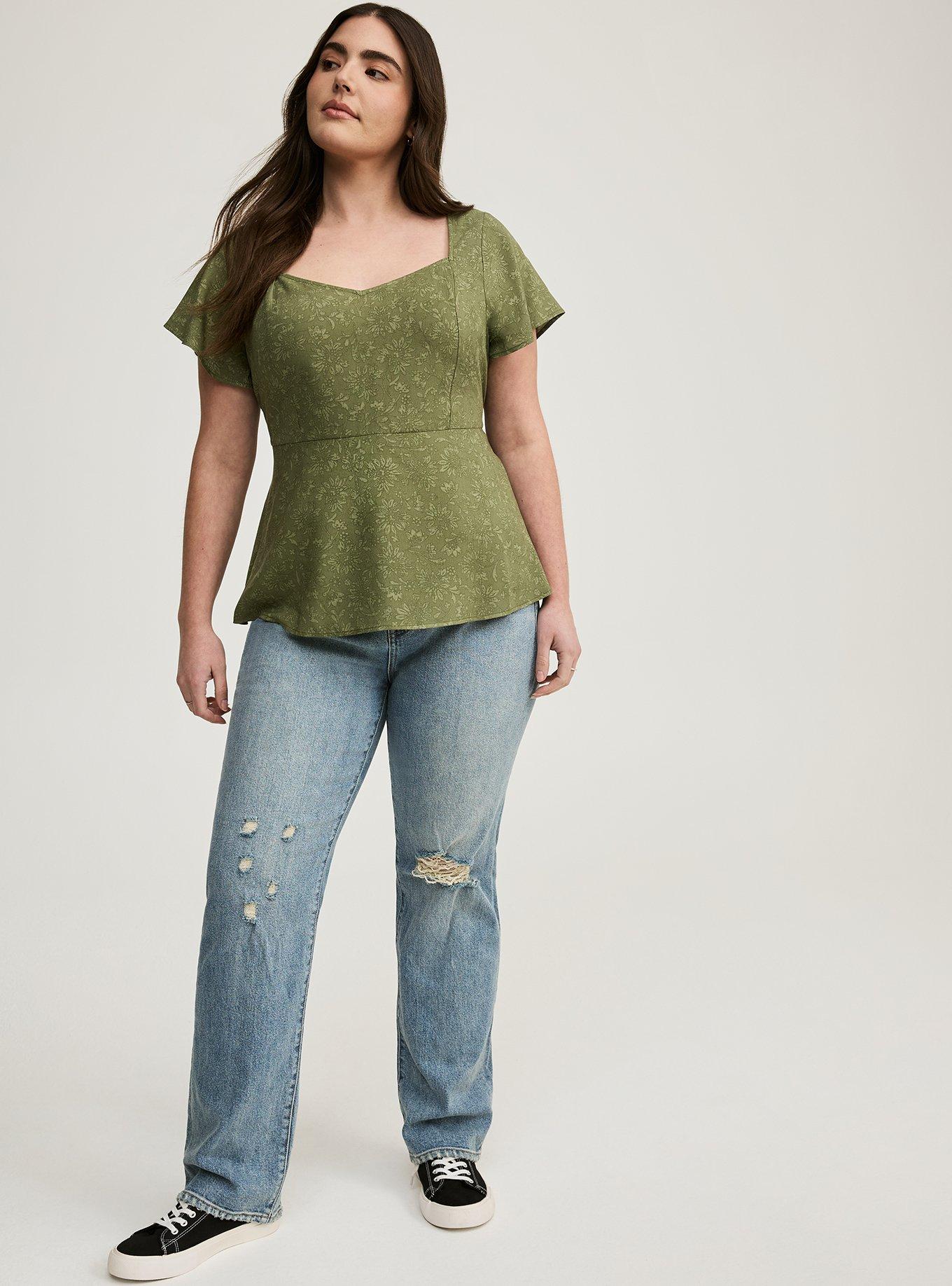 Challis Peplum Sweetheart Top