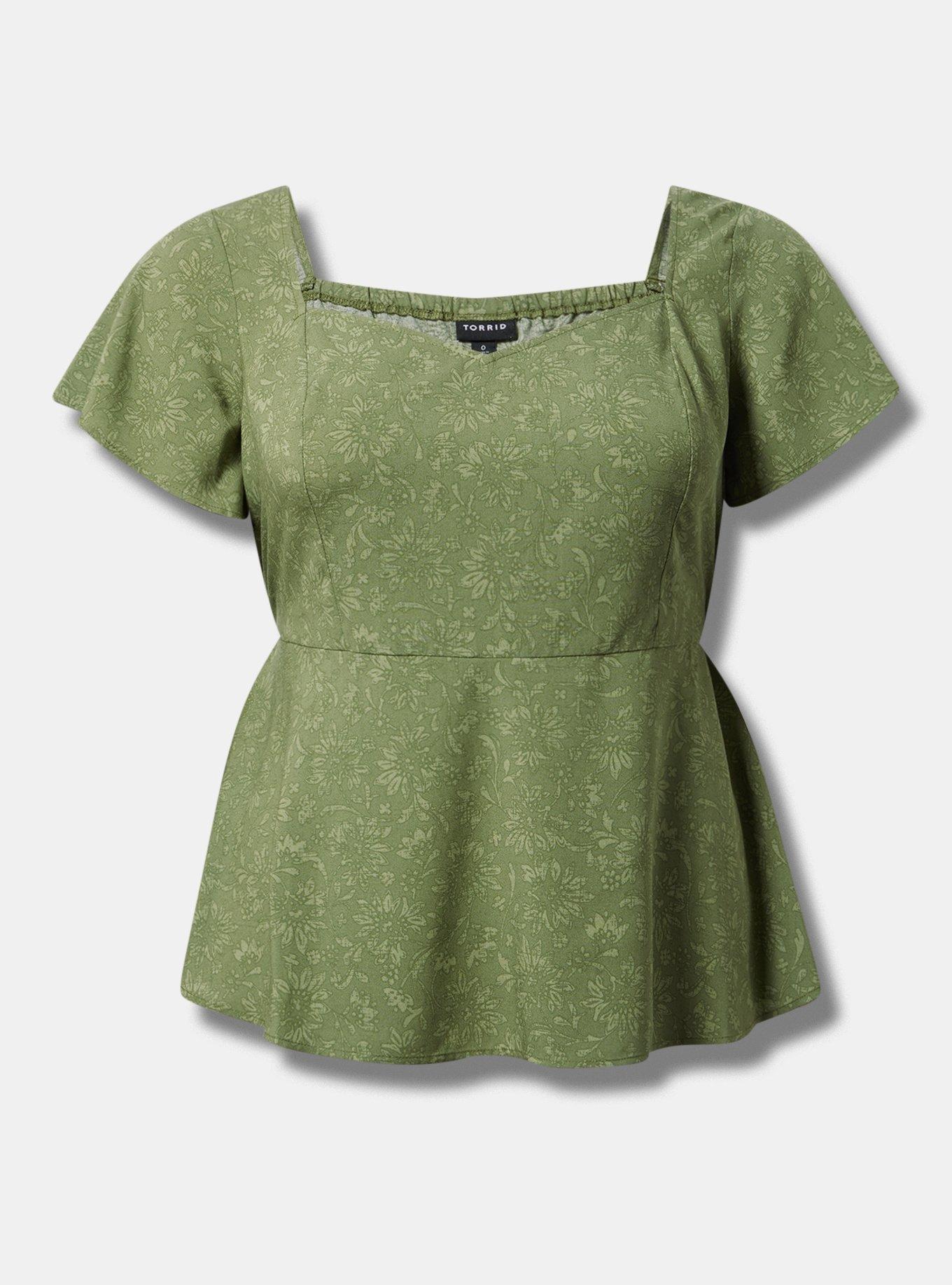 Challis Peplum Sweetheart Top