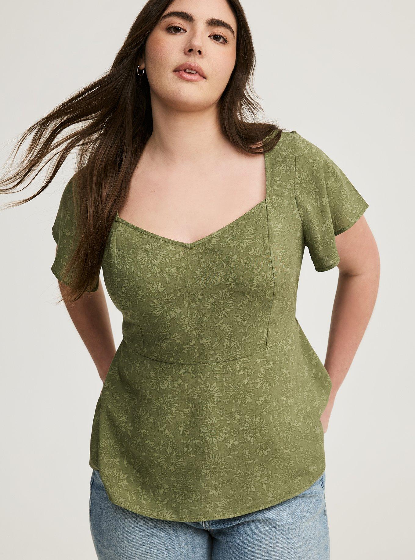 Challis Peplum Sweetheart Top