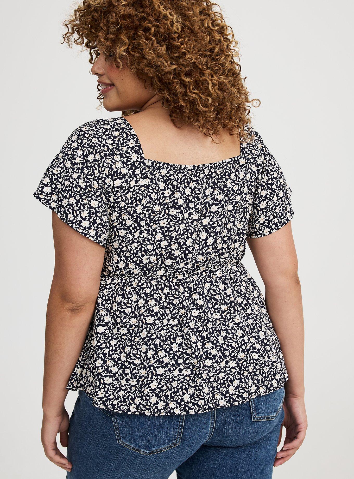 Challis Peplum Sweetheart Top