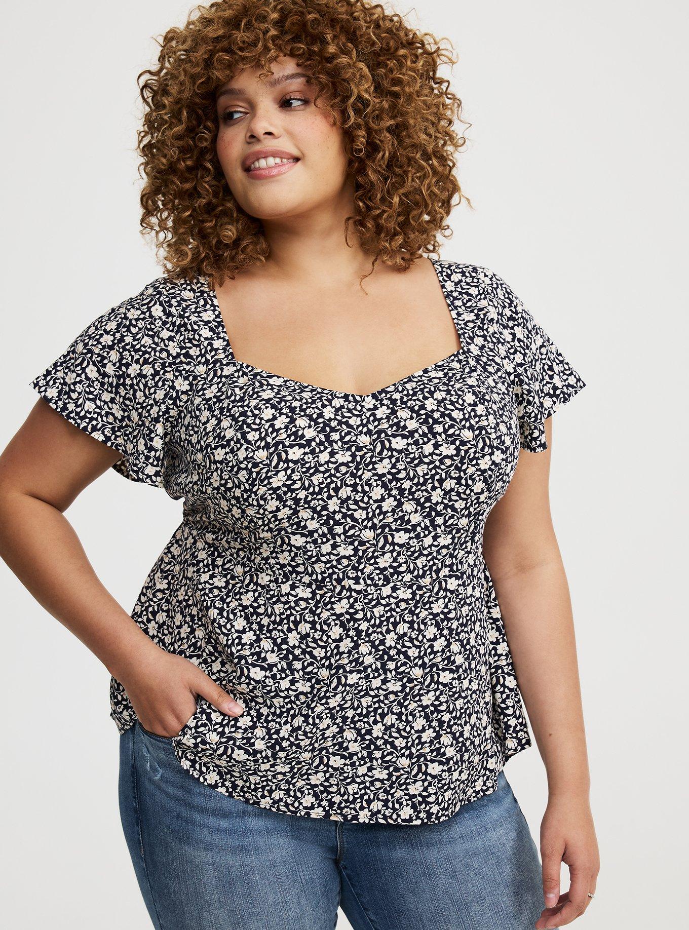 Challis Peplum Sweetheart Top