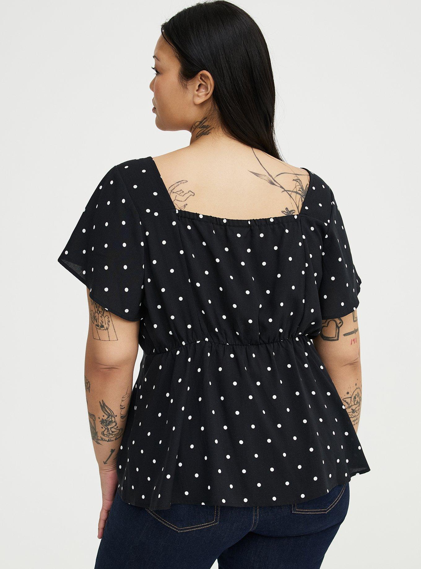 Sweetheart Flutter Sleeve Peplum Top