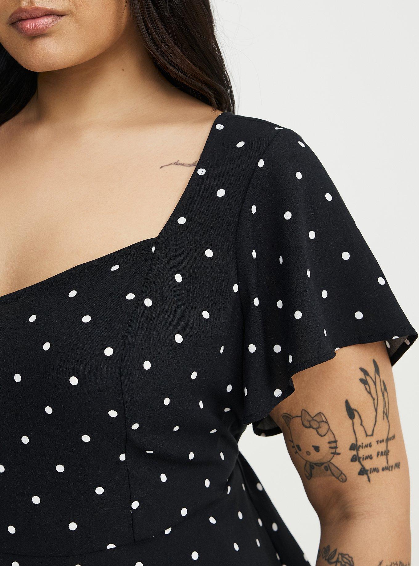 Sweetheart Flutter Sleeve Peplum Top