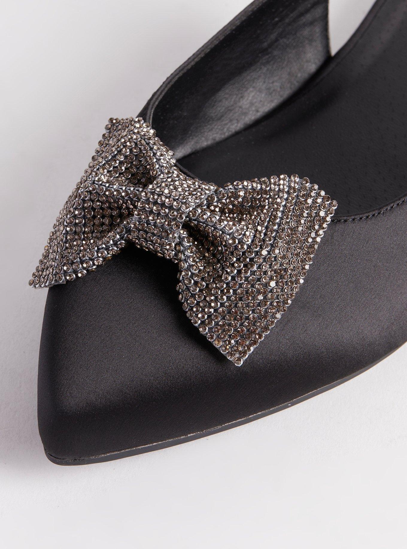 Embellished Bow Pointed Toe Slingback (WW