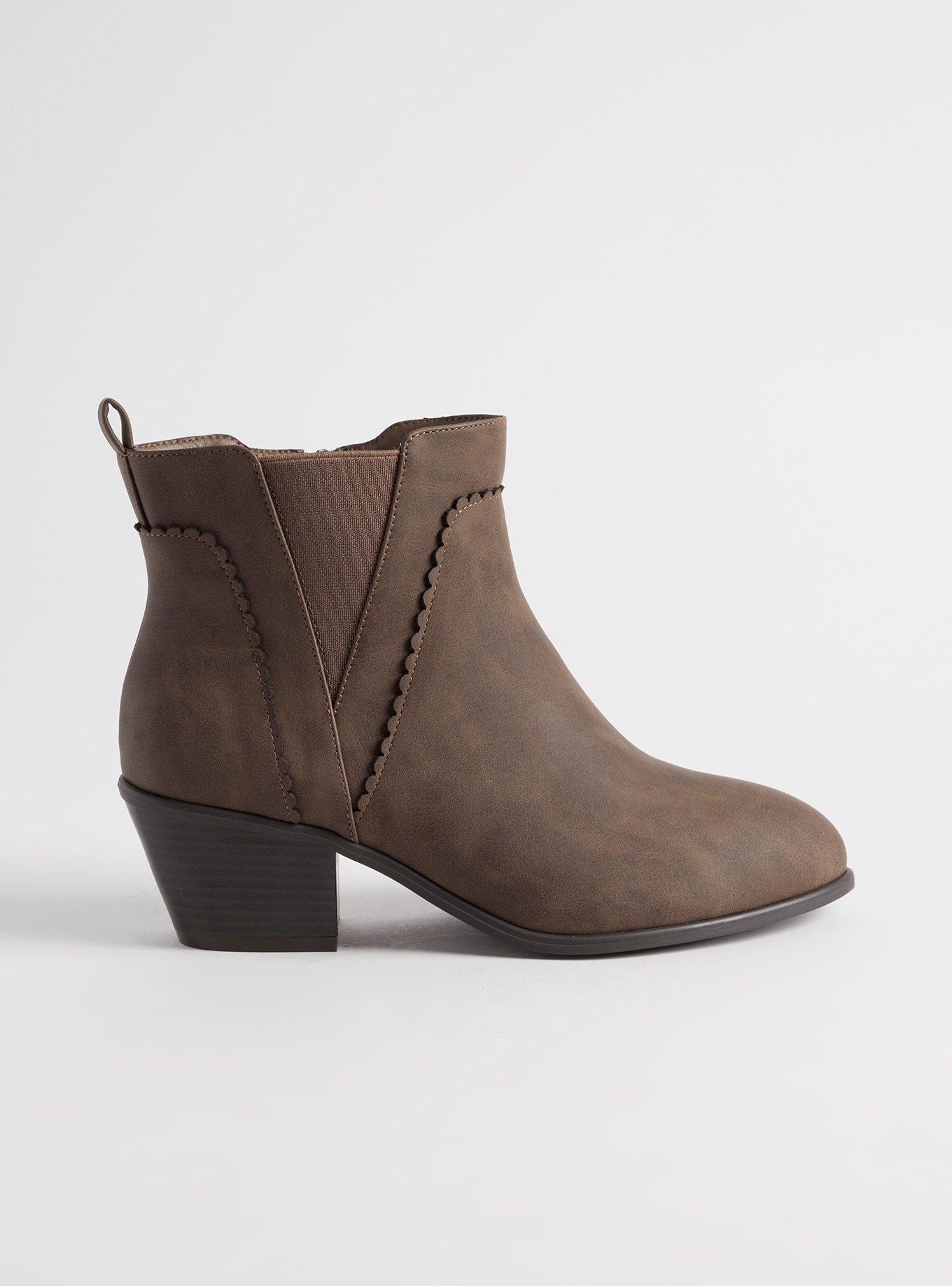 Dark cheap taupe booties