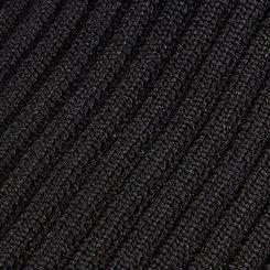 Stretch Ribbed Knit Bootie (WW), BLACK, swatch