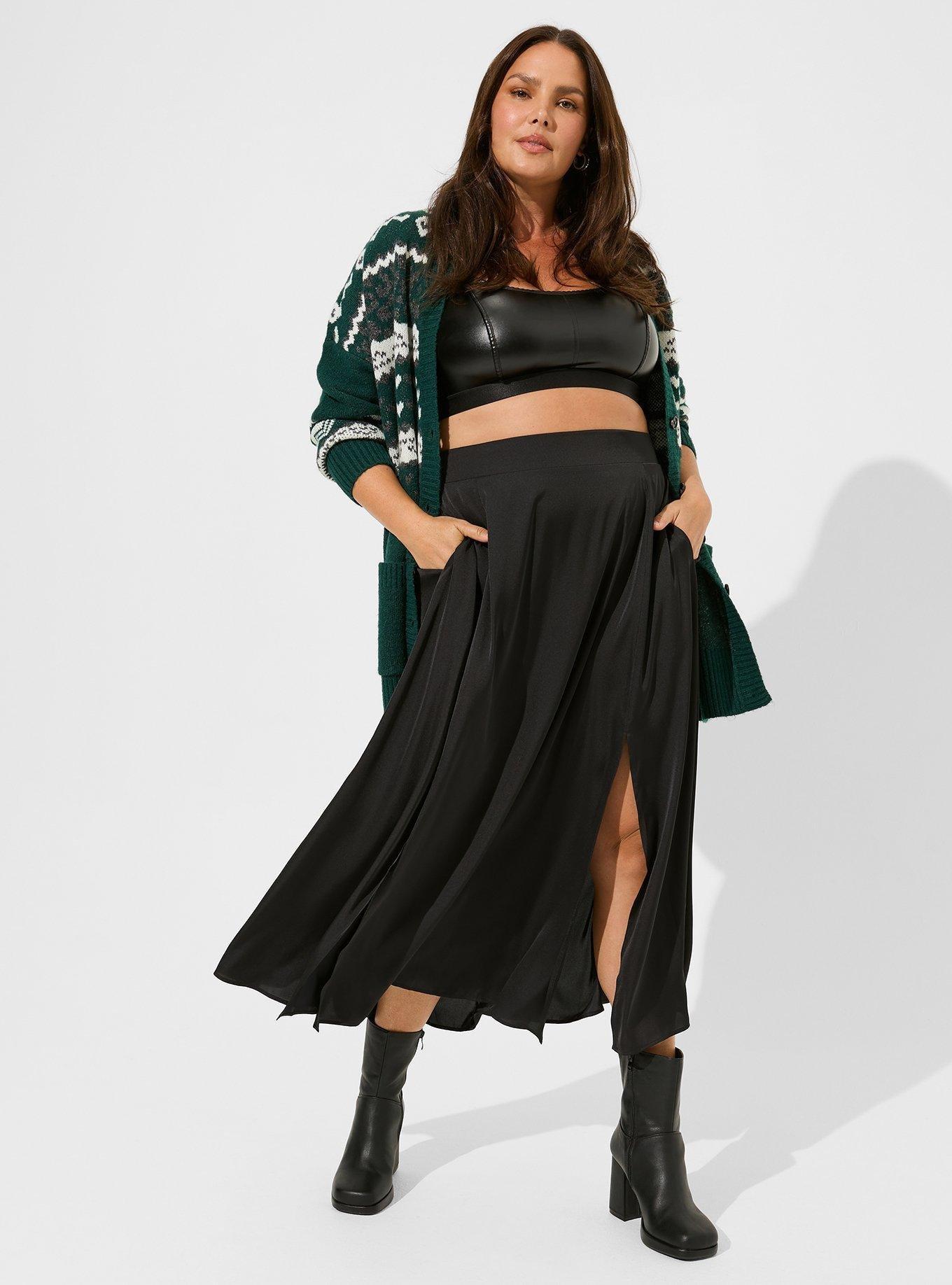 Plus Size - Maxi Flat Charm Double Slit Skirt - Torrid