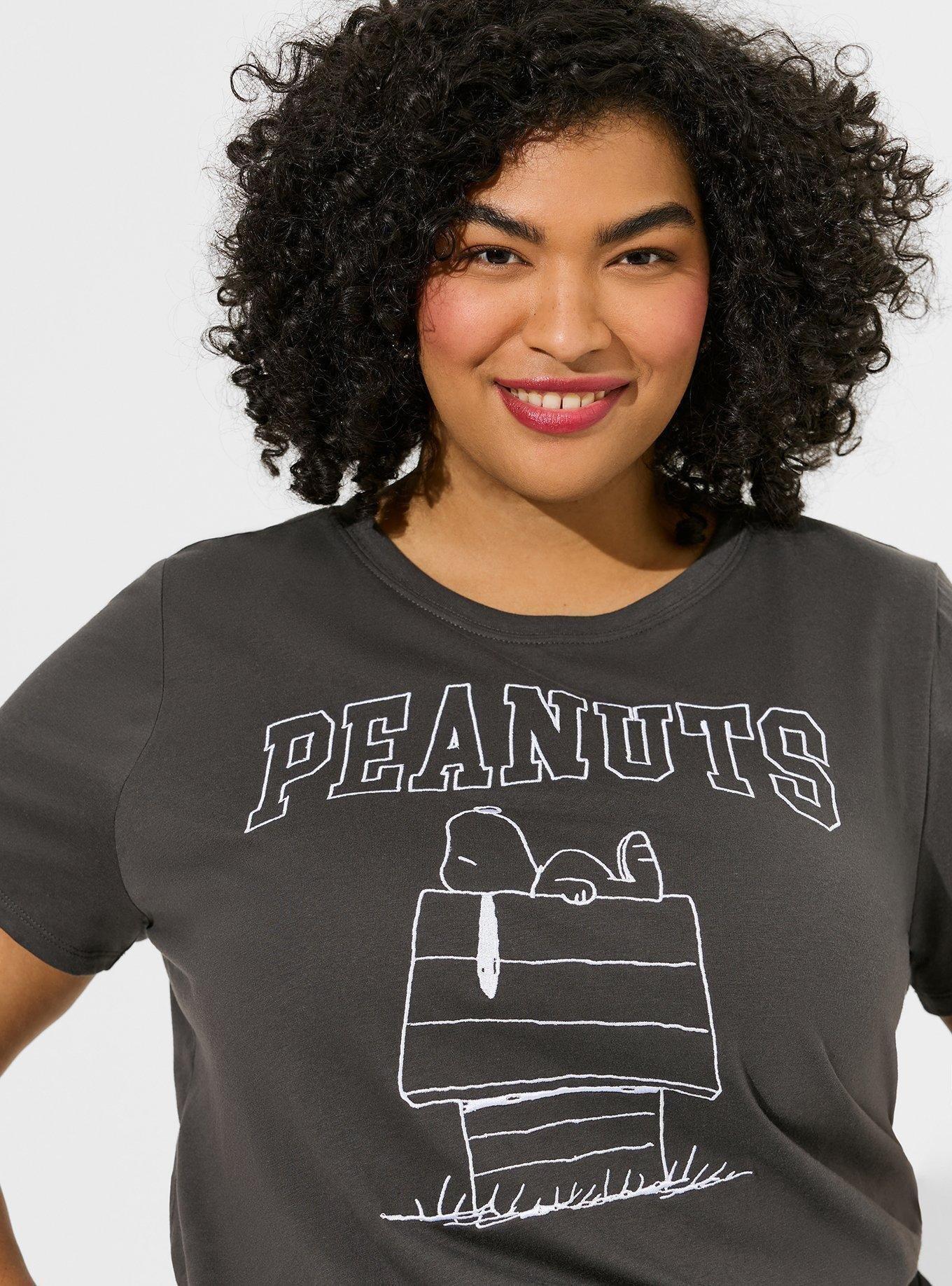Peanuts Snoopy Classic Fit Cotton Crew Tee, DEEP BLACK, alternate