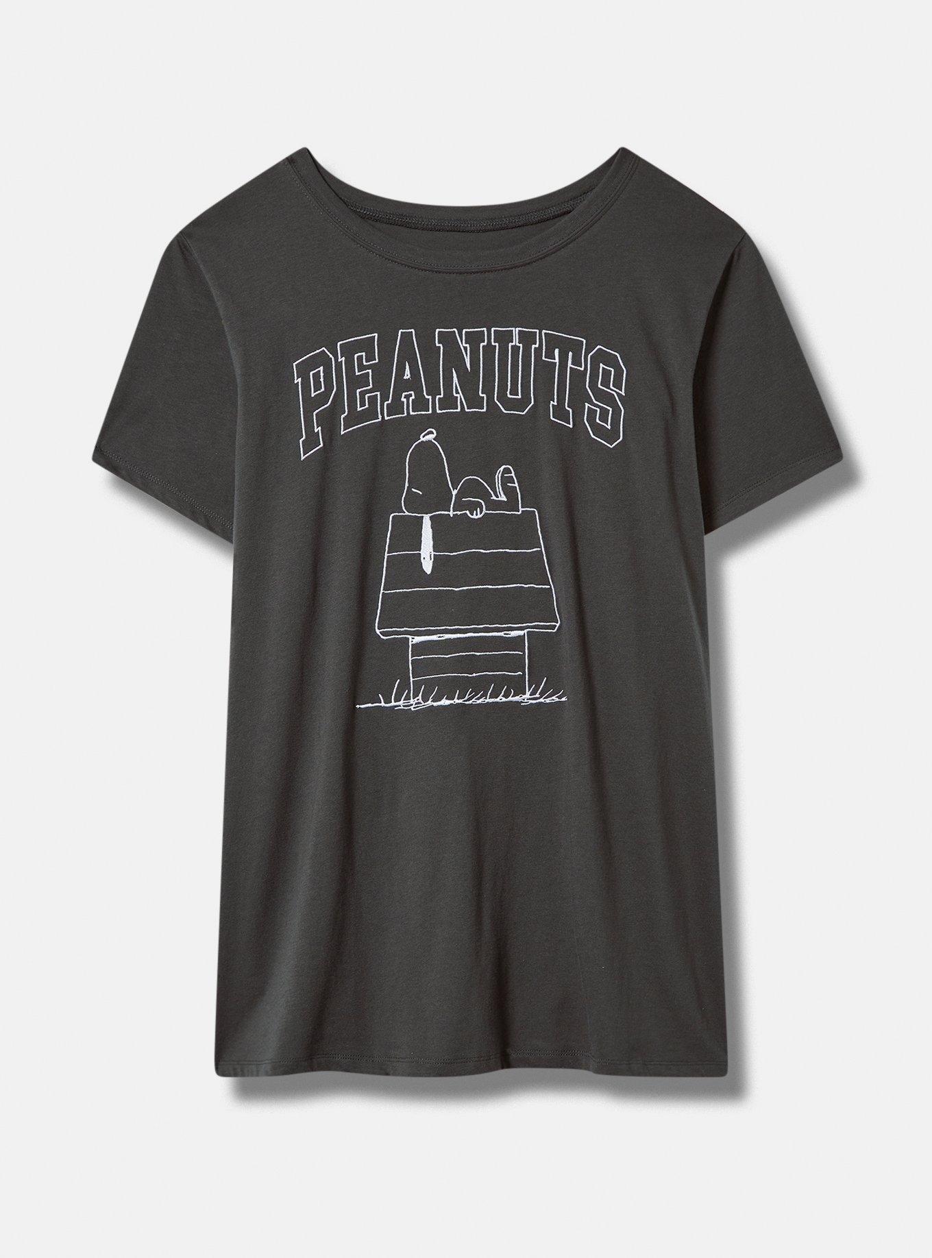 Peanuts Snoopy Classic Fit Cotton Crew Tee, DEEP BLACK, hi-res