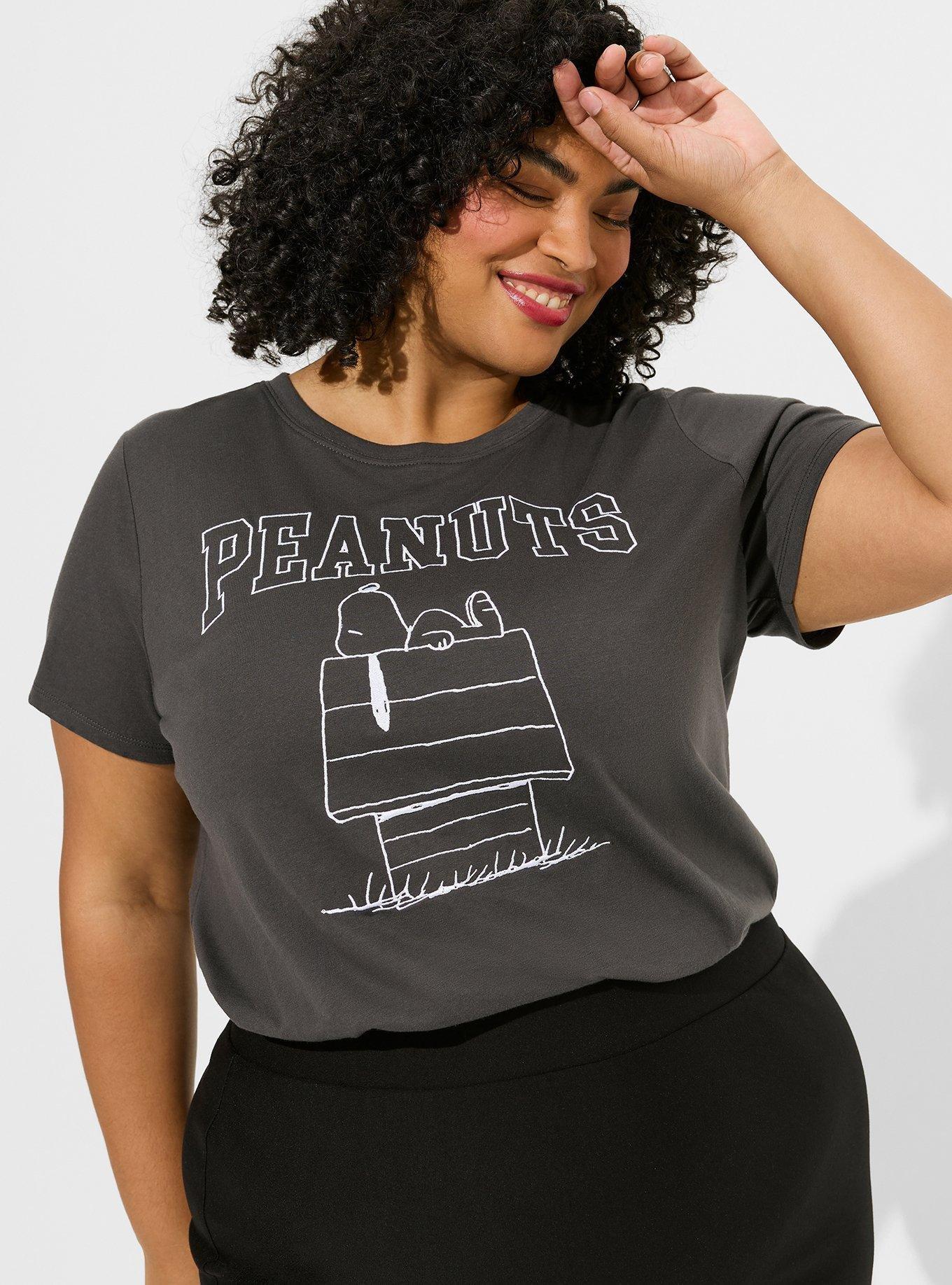 Peanuts Snoopy Classic Fit Cotton Crew Tee, DEEP BLACK, hi-res
