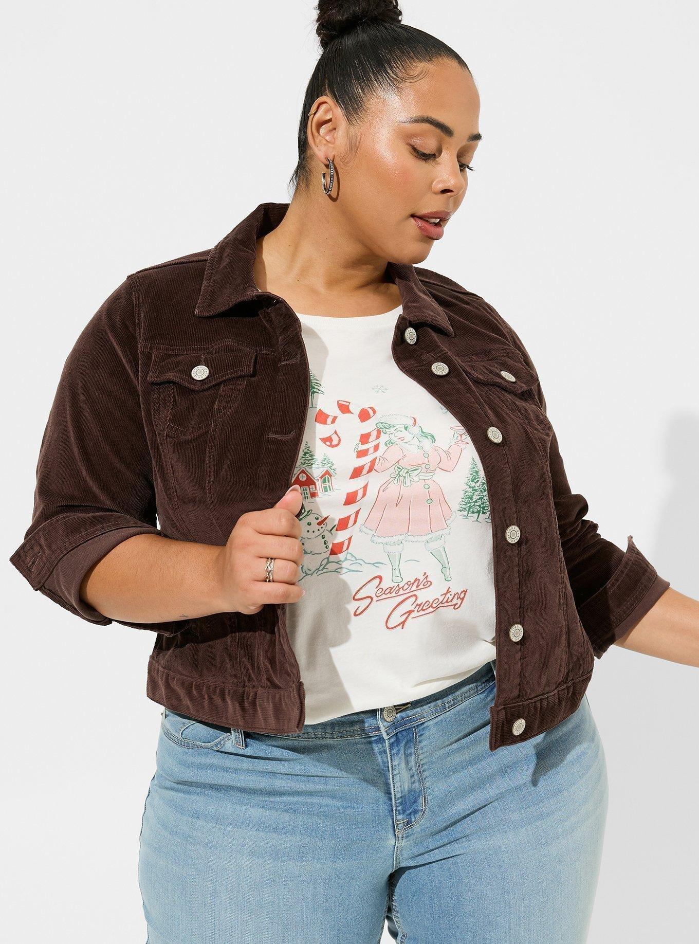 corduroy plus size jacket