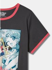 Sailor Moon Classic Fit Cotton Ringer Tee, VINTAGE BLACK, alternate