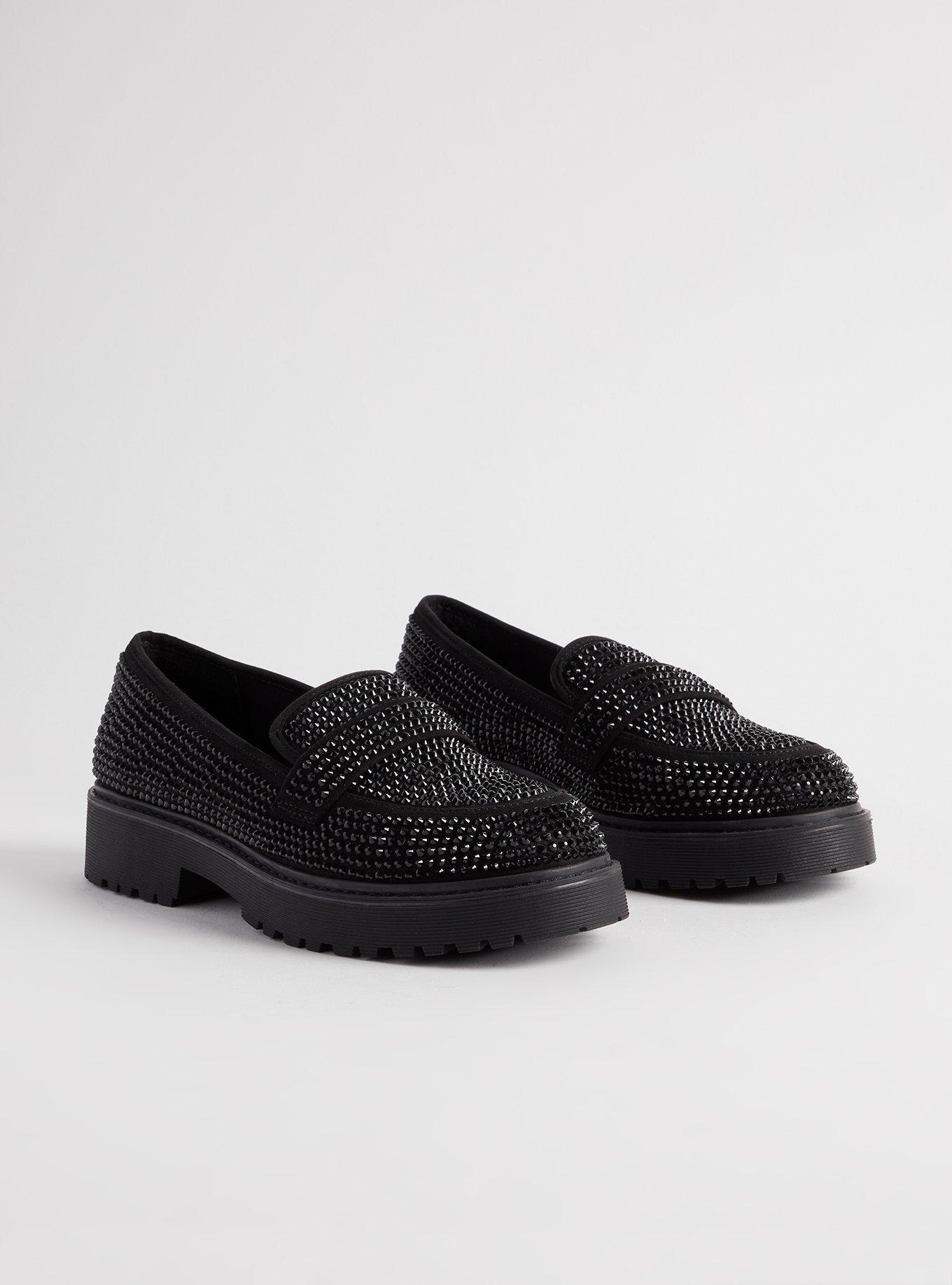 Plus Size Embellished Loafer (WW), BLACK, hi-res