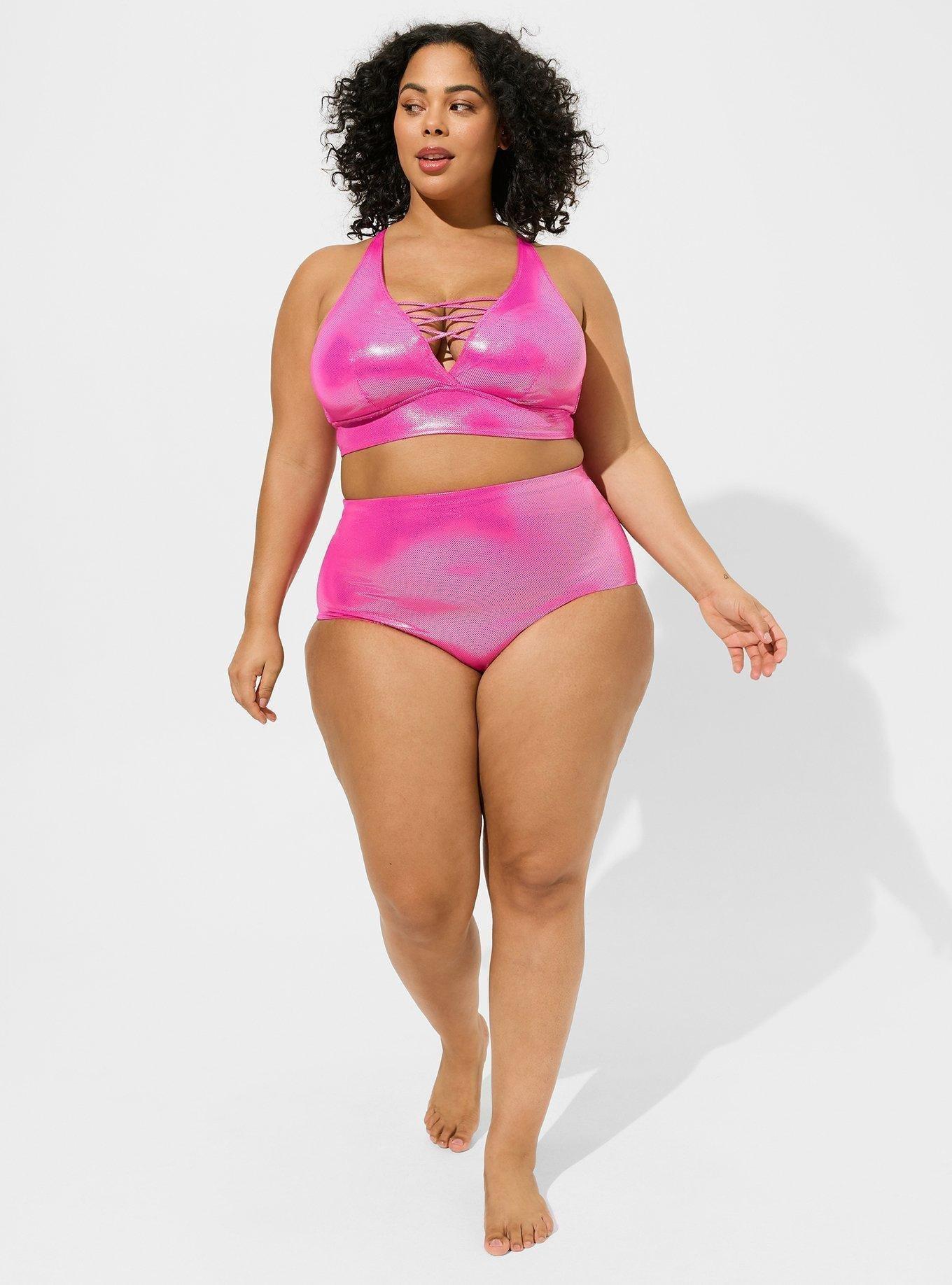 Plus Size - High-Rise Lattice Side Swim Bottom - Torrid