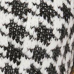 Plus Size Cardigan V-Neck Button Front Crop Sweater, DEEP BLACK HOUNDSTOOTH, swatch