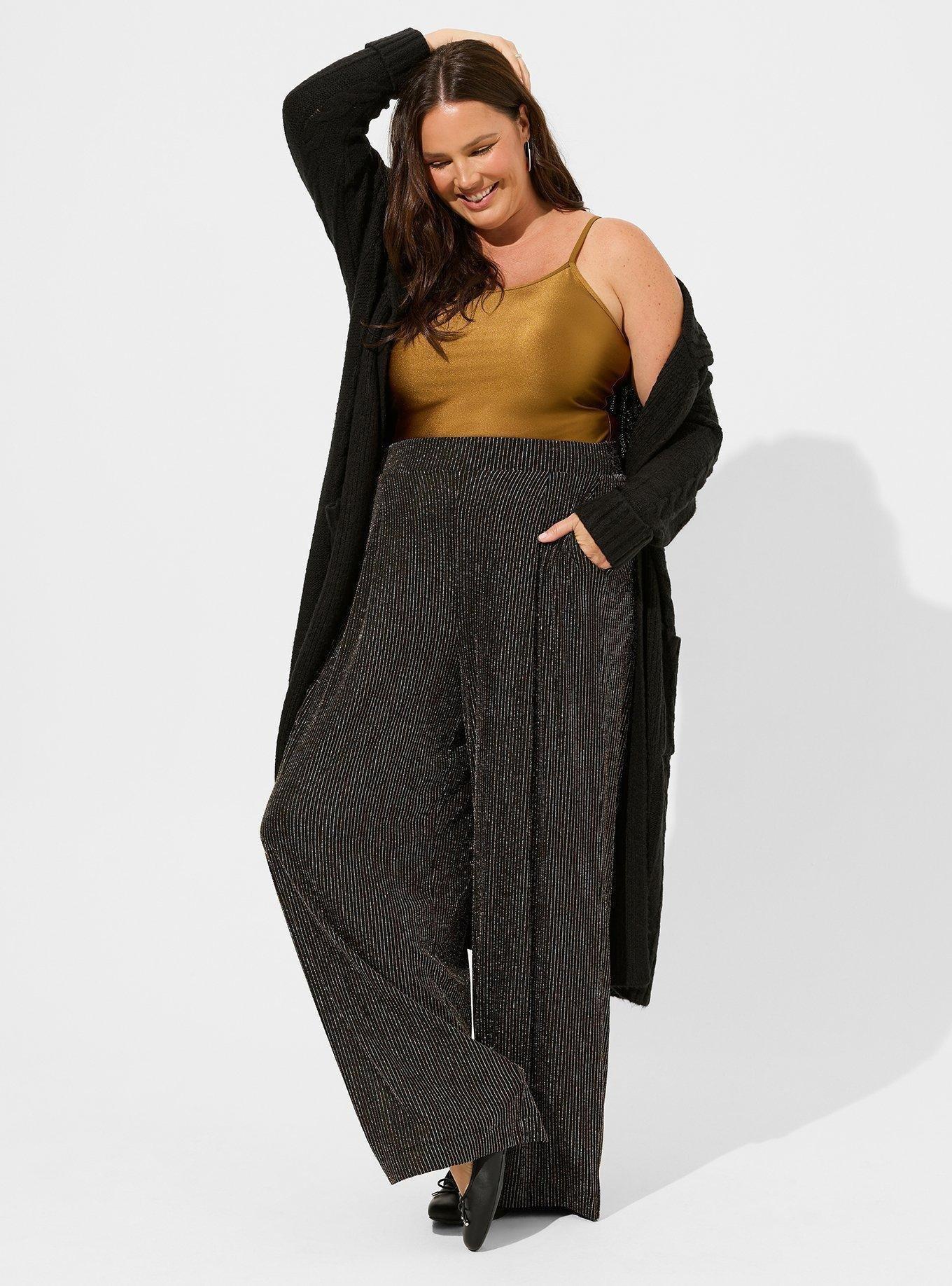 Plus Size - Wide Leg Stretch Crepe High-Rise Pant - Torrid