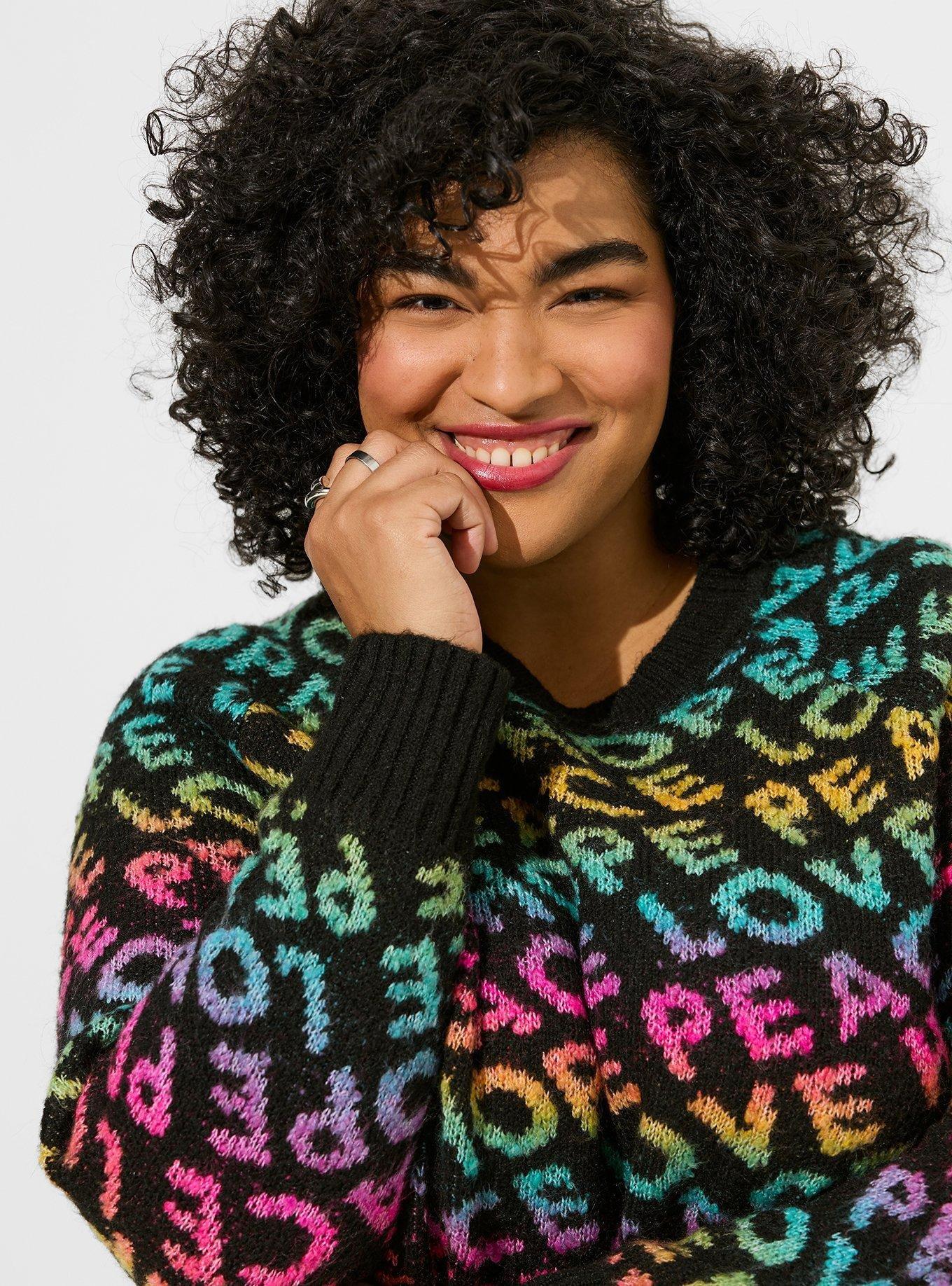 Peace Love Hope Vegan Cashmere Pullover Crew Sweater