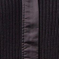 Shaker Stitch Cardigan Zip Sweater, DEEP BLACK, swatch