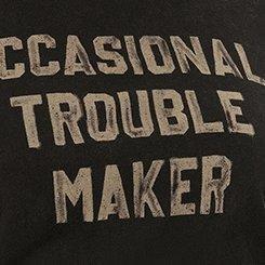 Trouble Open Back Relaxed Fit Cotton Distress Tee, DEEP BLACK, swatch