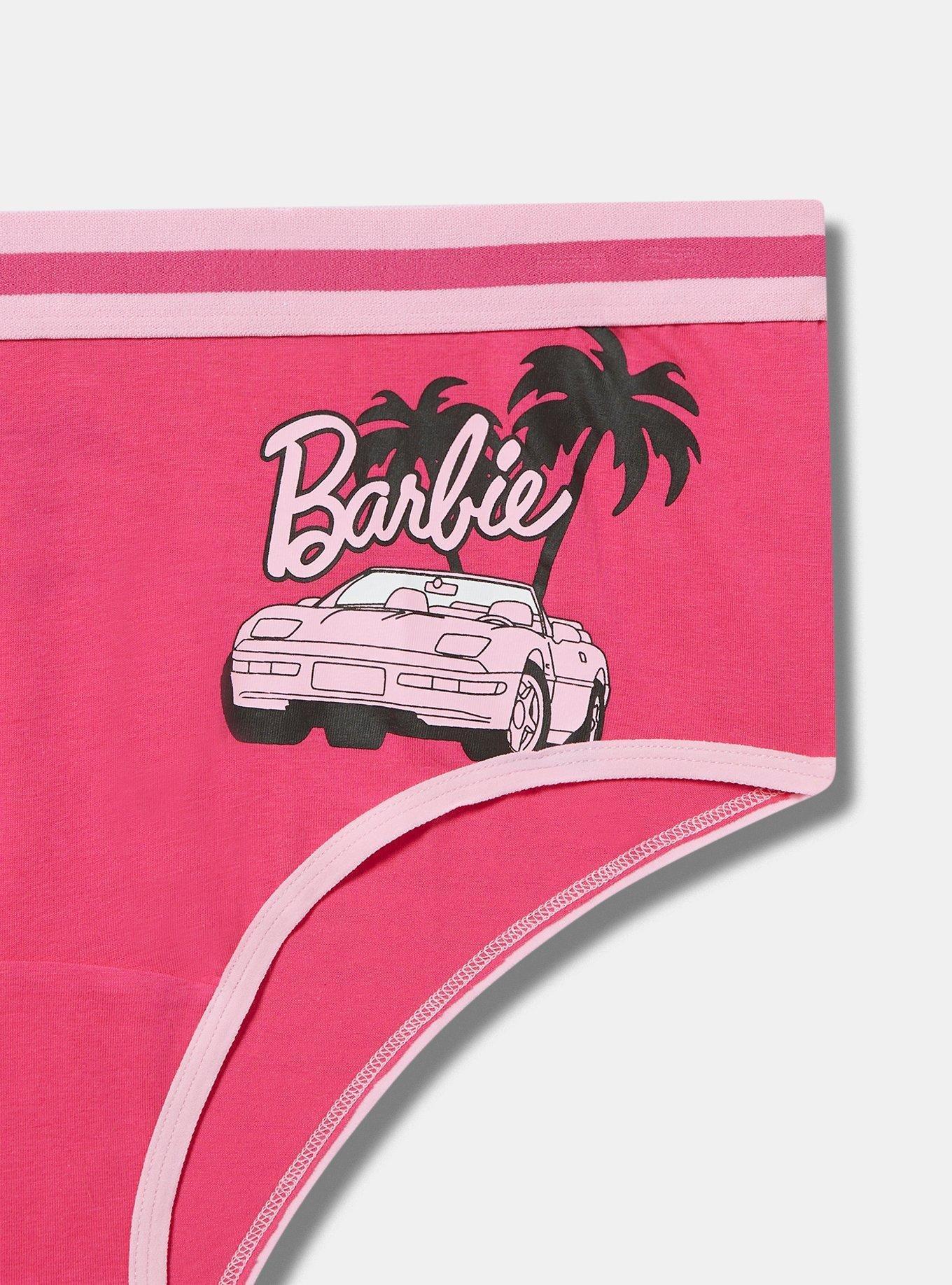 Plus Size - Barbie Cotton Mid Rise Cheeky Logo Panty - Torrid