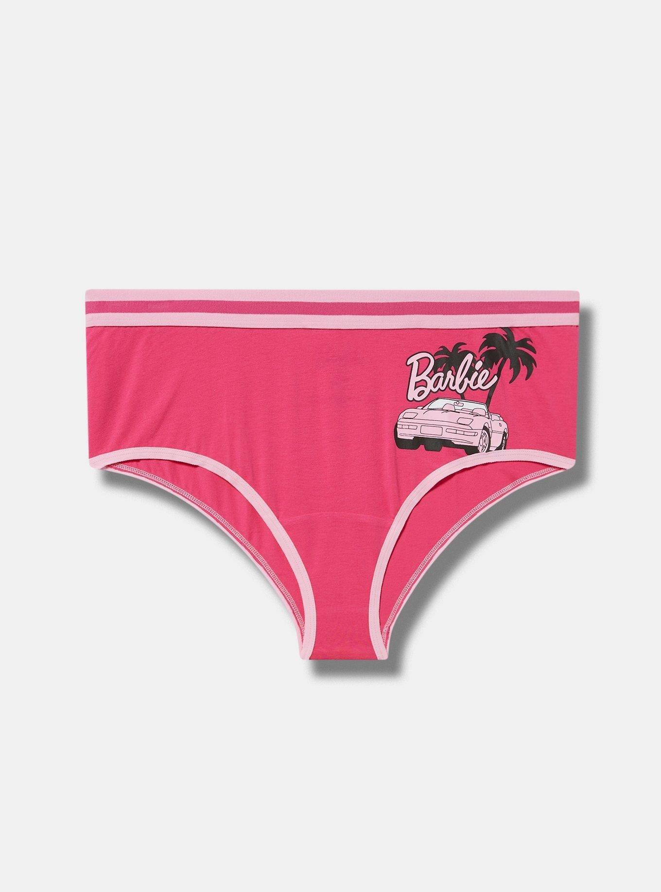 Plus Size - Barbie Cotton Mid Rise Cheeky Logo Panty - Torrid