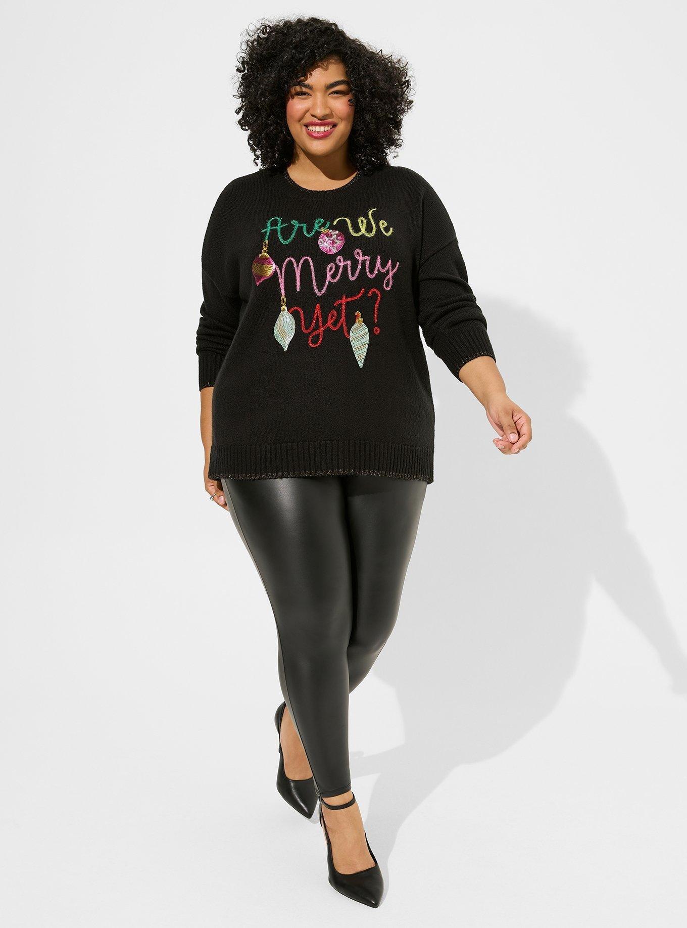 Plus Size - Charcoal Sweater Tights - Torrid