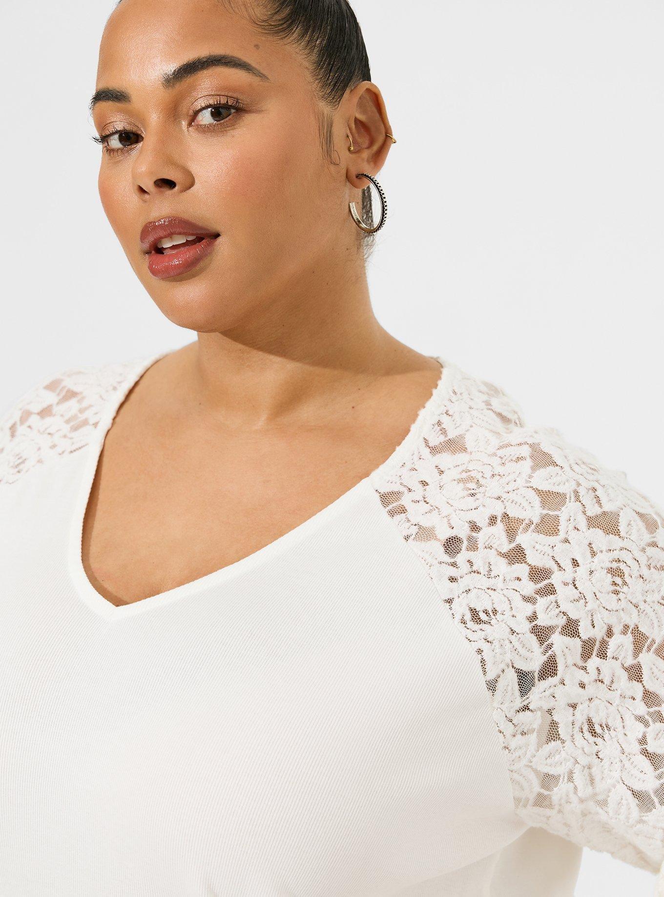 Torrid white 2024 lace top