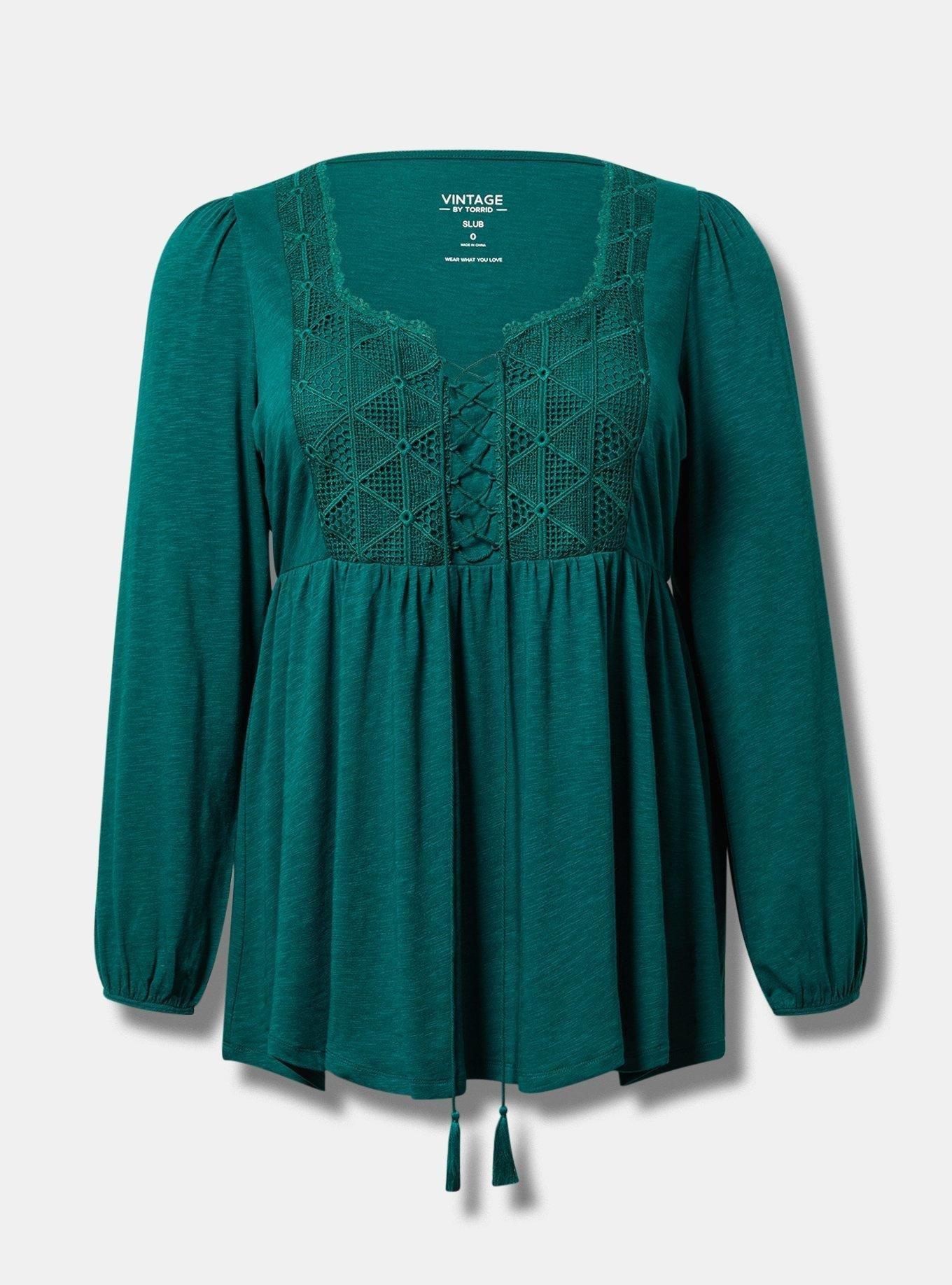 Super Soft Slub Sweetheart Lace Up Peplum Top 