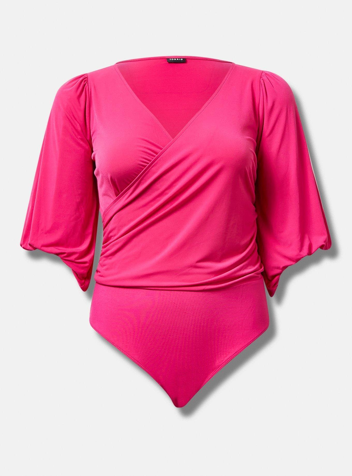 Studio Knit Surplice Long Sleeve Bodysuit 