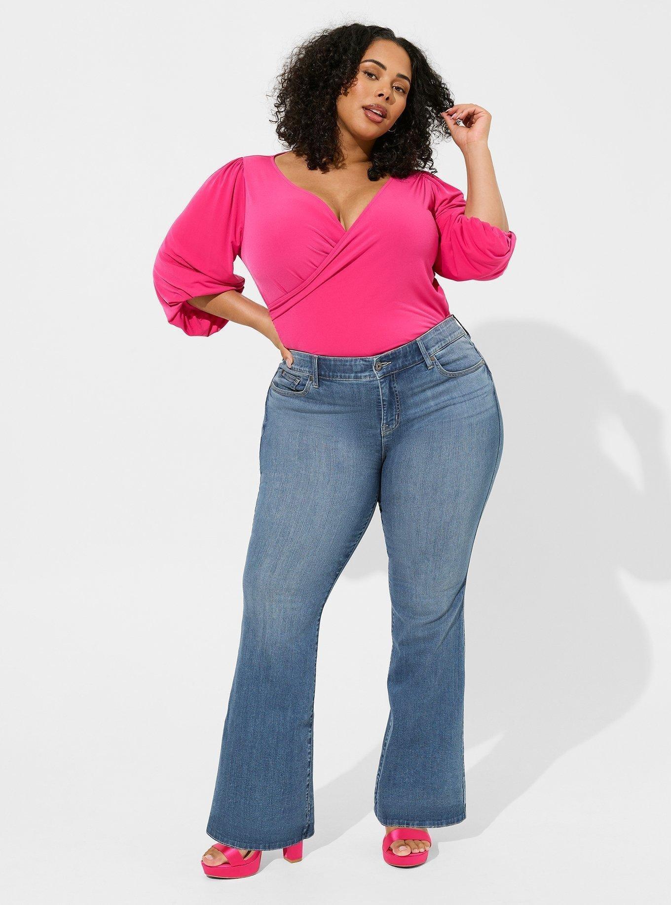 Sequin Surplice Long Sleeve Bodysuit