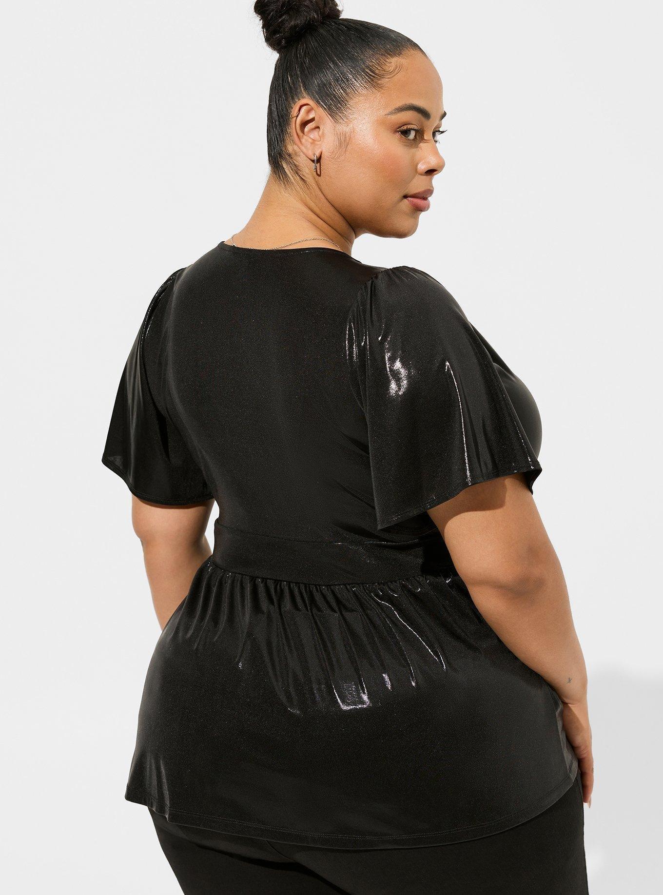 Plus Size - Peplum Smocked Short Sleeve Top - Torrid