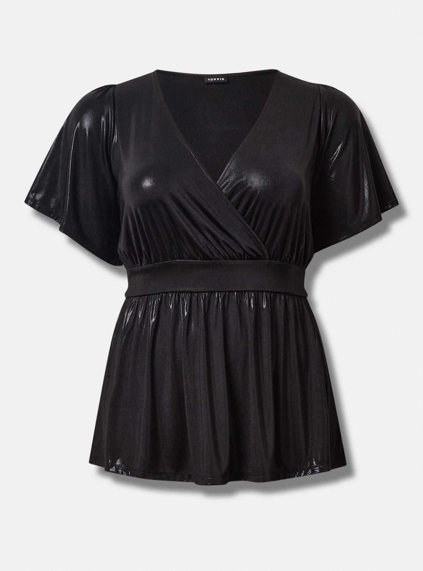 Liquid Shine Surplice Peplum Top