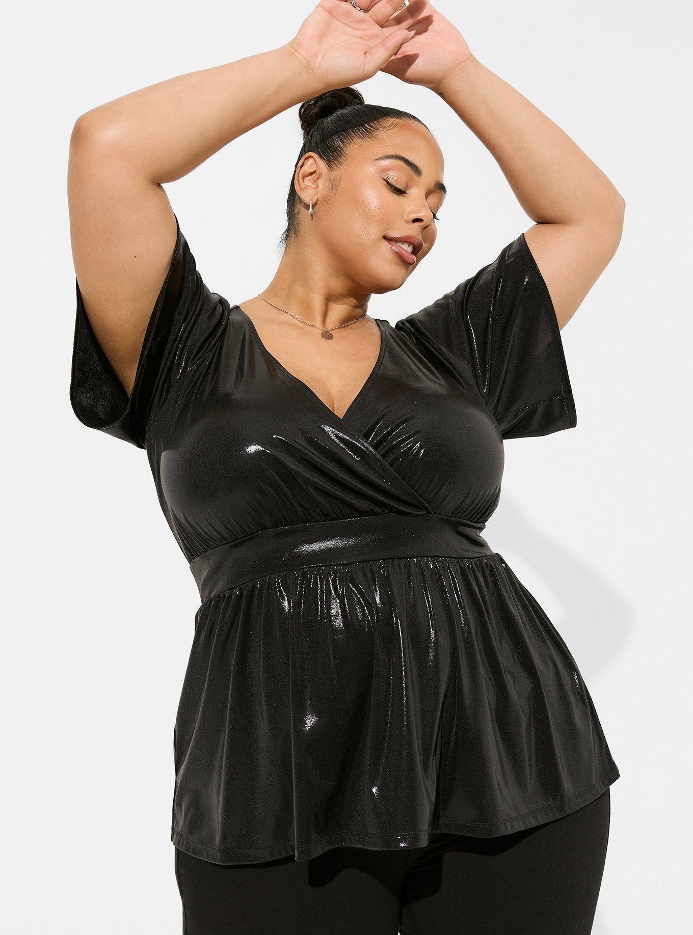 Liquid Shine Surplice Peplum Top