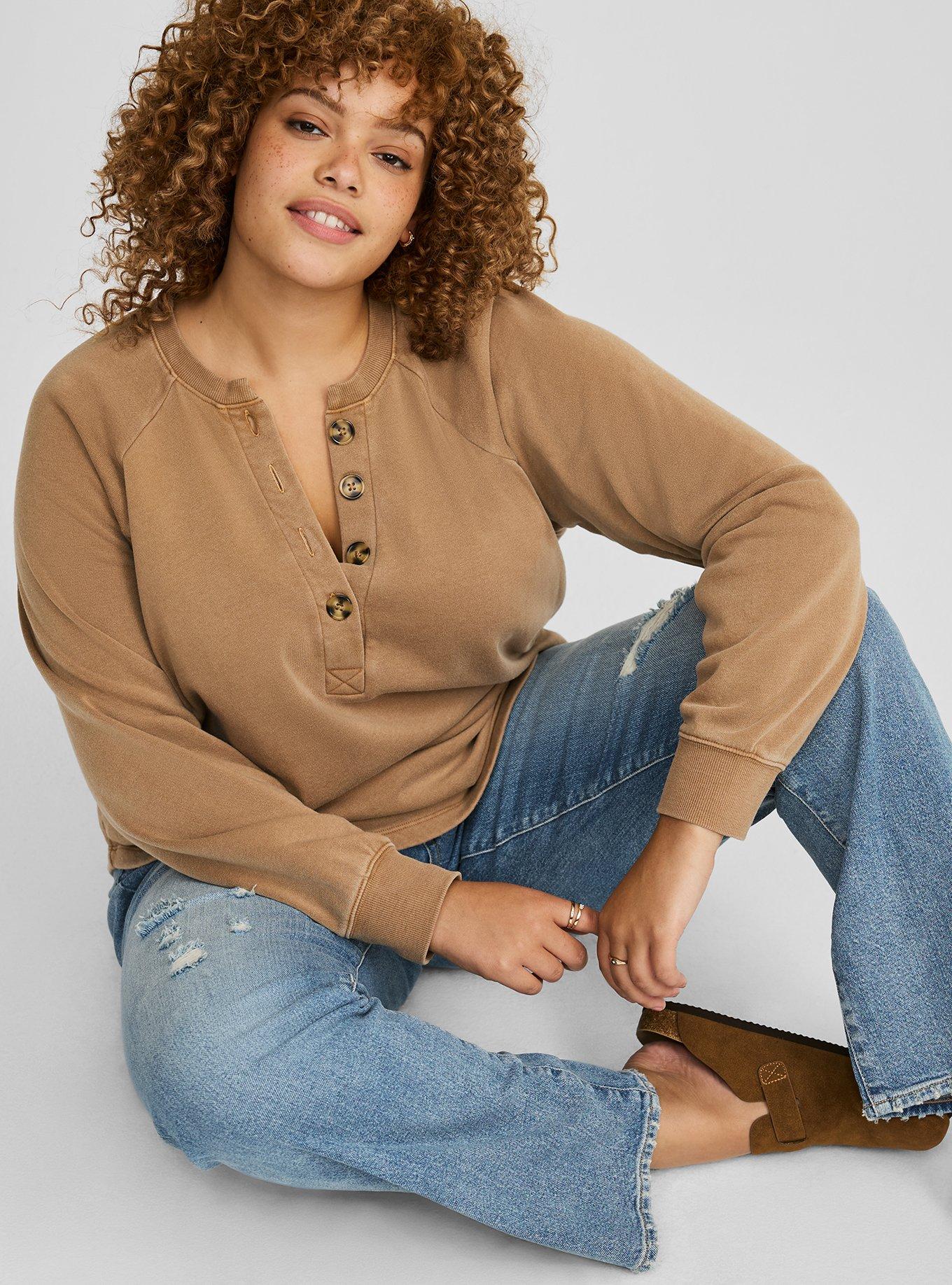 Cozy henley sweatshirt hotsell