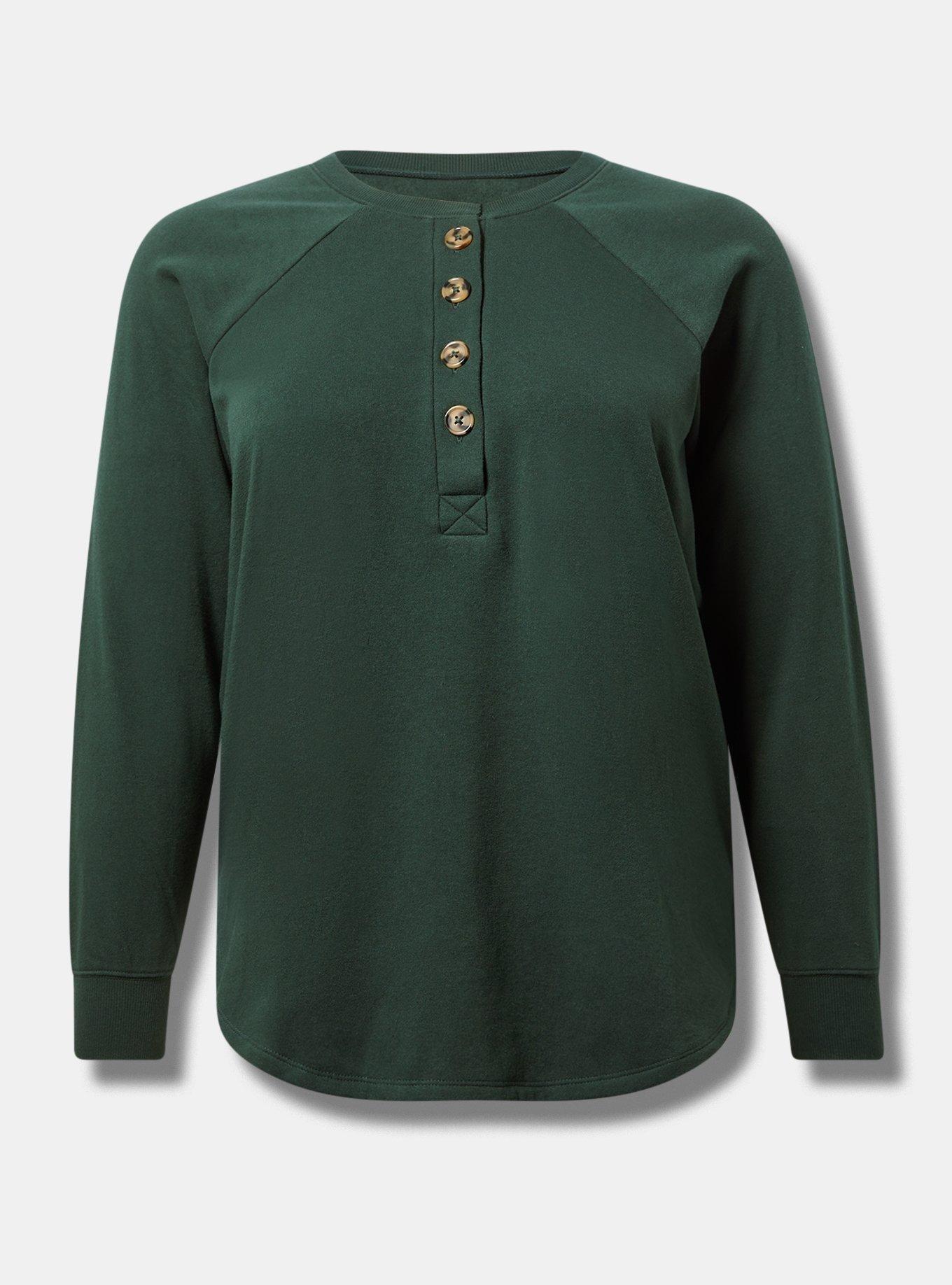 Cozy henley sweatshirt sales