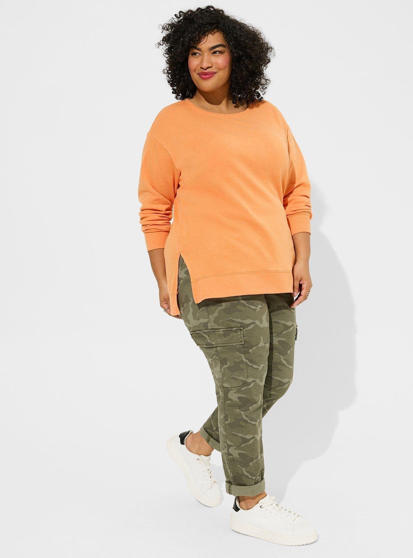 Plus Size - Cozy Fleece Drop Shoulder Step Hem Sweatshirt - Torrid