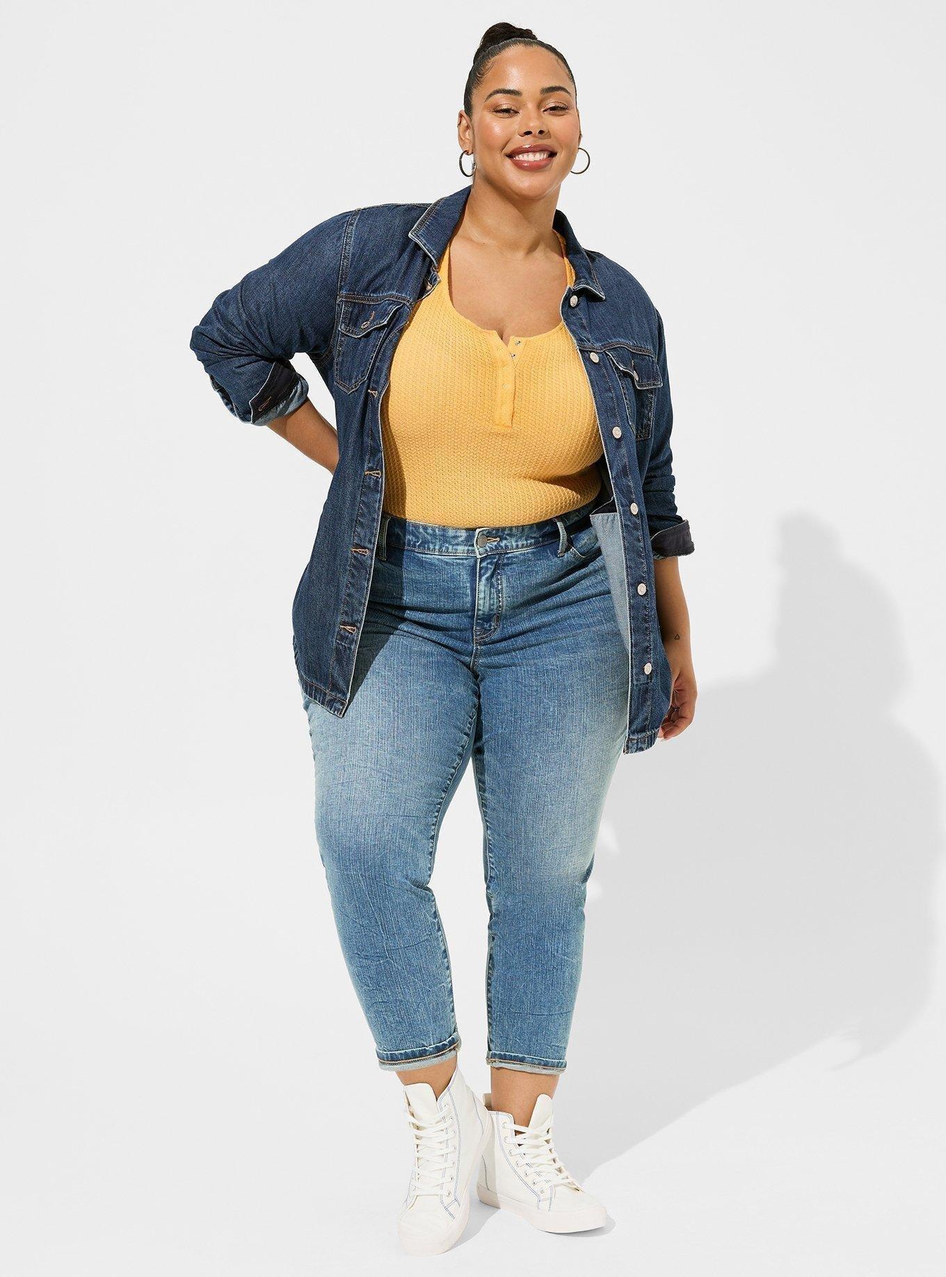 Waffle Scoop Neck Long Sleeve Henley Top