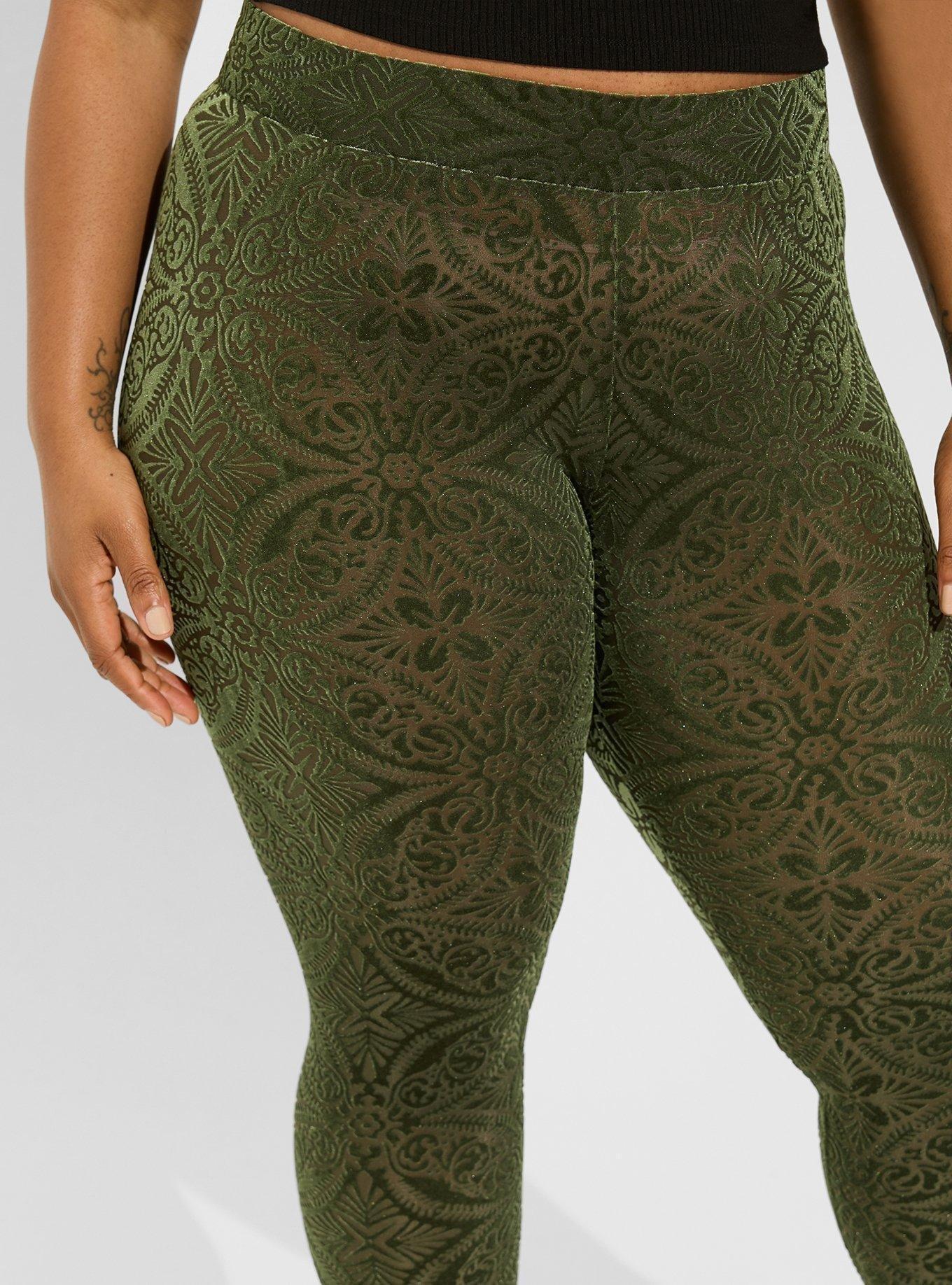 Plus Size - Full Length Signature Waist Velvet Burnout Legging - Torrid