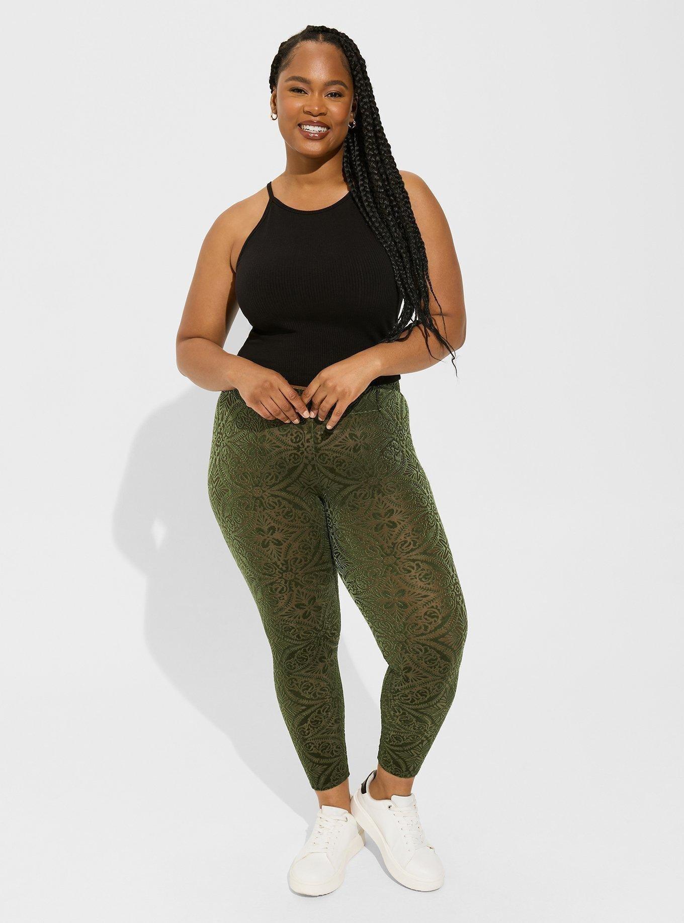 Plus Size - Full Length Signature Waist Crushed Velvet Legging - Torrid